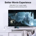 VENTION CGXBG USB-C to HDMI Cable with 2-in-1 Power Supply - 1.5M - Image 4