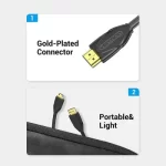 Vention VAA-D02-B150 HDMI 2.0 Male to Mini HDMI Male 1.5 Meter, Black Cable - Image 3