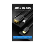 Vention ABIBF HDMI 1.4 Male to VGA Male 1 Meter Black Cable with Audio Output & USB Power - Image 2