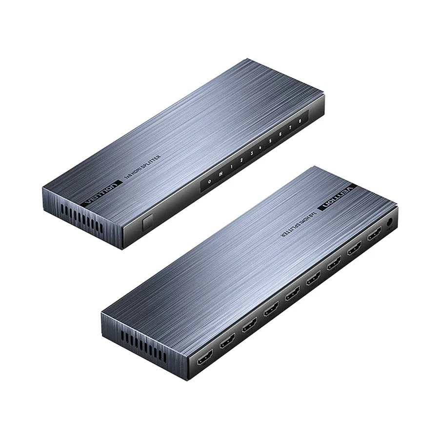 vention-akqb0-hdmi-female-to-female-black-11727785603 VENTION AKQB0-UK 4K 1x8 HDMI Splitter Black Aluminum Alloy Type UK Standard - Image 1