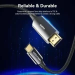 Vention CRCBAC USB Type-C Male to HDMI Male 1.8 Meter Braided Cable (8K) - Image 2
