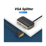 Vention DBABF VGA Male to Dual VGA Female, 1 Meter, Black & Gold Converter - Image 2