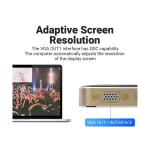 Vention DBABF VGA Male to Dual VGA Female, 1 Meter, Black & Gold Converter - Image 4