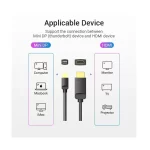 Vention HABBG Mini DisplayPort Male to HDMI Male, 1.5 Meter, Black Cable - Image 4