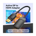 Vention HBZBB DisplayPort Male to HDMI Female 0.15 Meter Black Converter - Image 2
