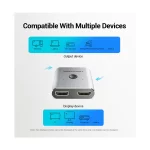 Vention AFUH0 Dual HDMI Female to Dual Female Silver Bi-Direction Switcher ( 1 in 2 Out or 2 in 1 Out ) - Image 4