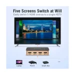 Vention HDMI ACDG0 Female to HDMI Female Gold Switcher (5 in 1 out) - Image 5
