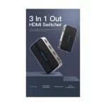 Vention AFJH0 HDMI Female to HDMI Female Gray METAl Switcher with Audio Separation (3 in 1 out) - Image 2