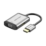 VENTION AFVHB HDMI to HDMI+VGA Converter  0.15M Gray Metal Type