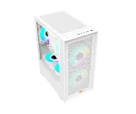 PC Power White Flow Mesh X2 M-ATX Gaming Casing - Image 3